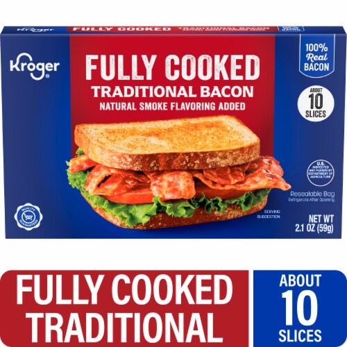 Kroger® Fully Cooked Hardwood Smoke Flavor Traditional Bacon, 2.1 oz