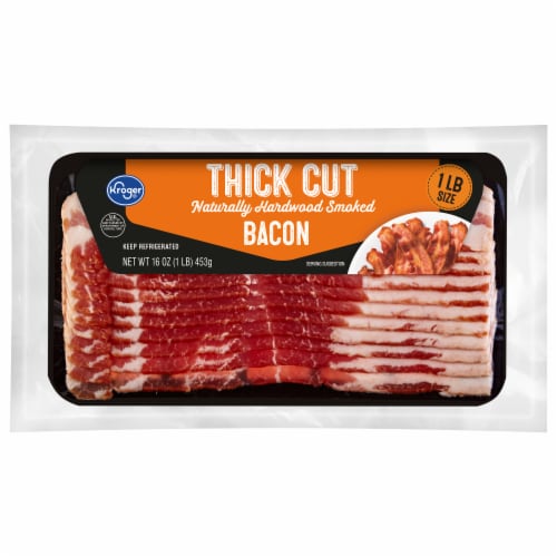 Kroger® Thick Cut Naturally Hardwood Smoked Bacon Perspective: front