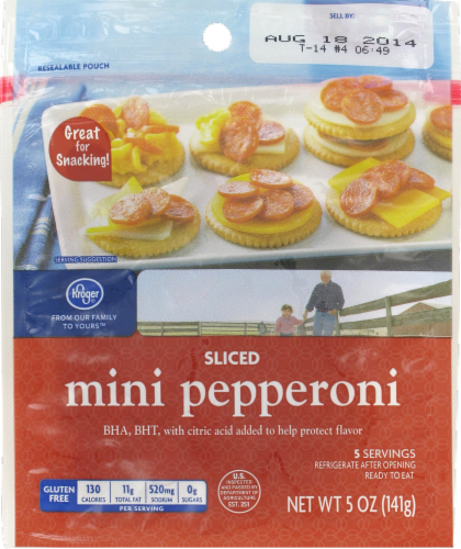 Kroger® Sliced Mini Pepperoni Perspective: front