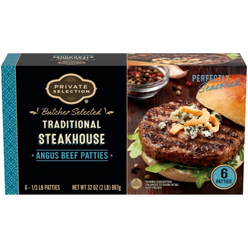 Private Selection® Traditional Steakhouse Angus Beef Patties Perspective: front
