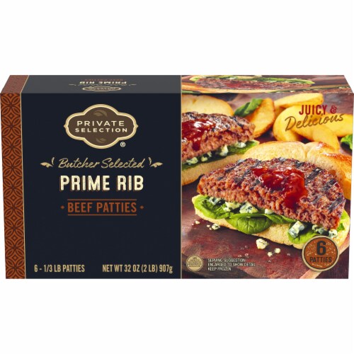 Private Selection® Butcher Selected Prime Rib Beef Patties, 6 ct / 32