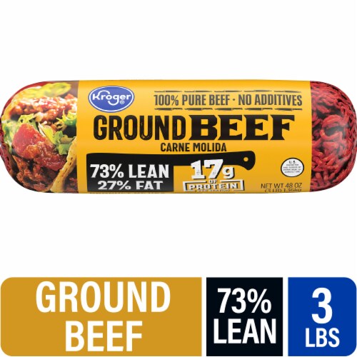 Kroger® 73/27 Ground Beef Roll 3 LB Perspective: front
