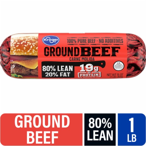 Kroger® 1 lb. Lean Ground Beef Chuck Roll 80/20 Perspective: front