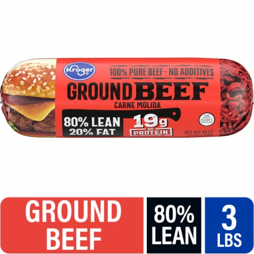 Kroger® 80/20 Ground Beef Roll 3 LB Perspective: front