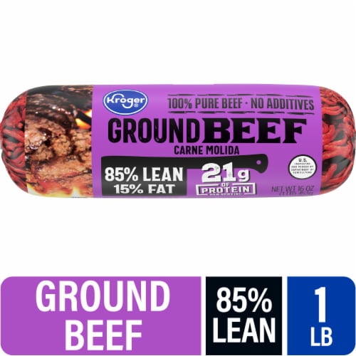 Kroger® 85/15 Ground Beef Roll 1 LB Perspective: front
