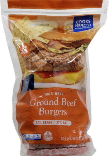 Kroger® 73% Lean 27% Fat Ground Beef Burgers Perspective: front