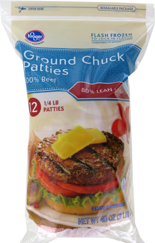 Kroger® Ground Chuck Patties Perspective: front
