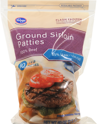 Kroger® Ground Sirloin Patties 85% Perspective: front
