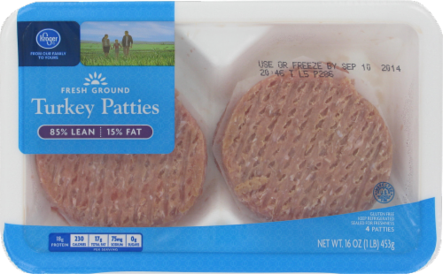 Kroger® Fresh Ground Turkey Patties Perspective: front