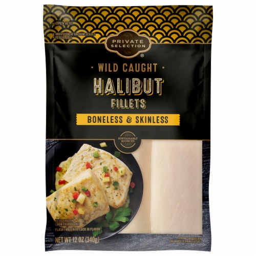 Private Selection®  Wild Caught Boneless & Skinless Halibut Fillets Perspective: front