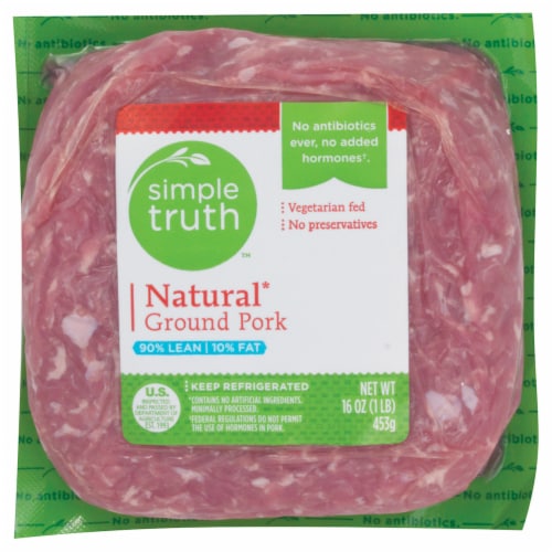 Simple Truth™ 90% Lean Natural Ground Pork Perspective: front