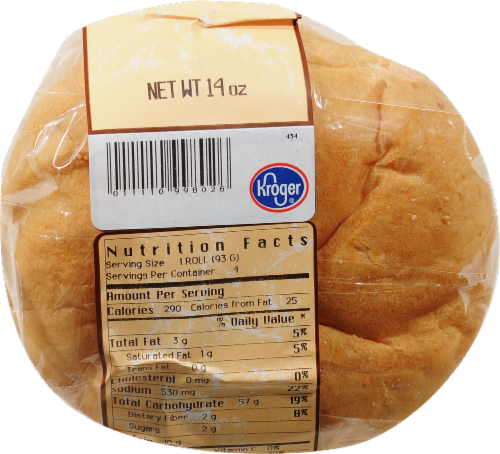 Bakery Fresh Goodness Jumbo Plain White Kaiser Rolls Perspective: front