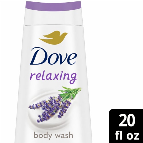 Dove Body Wash for 24hr Lotion-Soft Skin Relax Lavender Oil & Chamomile Moisturizing Skin Cleanser Perspective: front