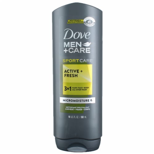 Dove Men+Care SportCare Active + Fresh Hair Face and Body Wash Perspective: front