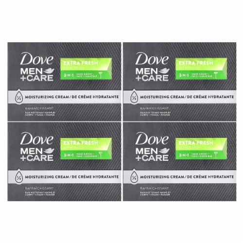 Dove Men+Care Body + Face Bar Extra Fresh 4 Bars - 3.75 oz (106 g) Each Perspective: front