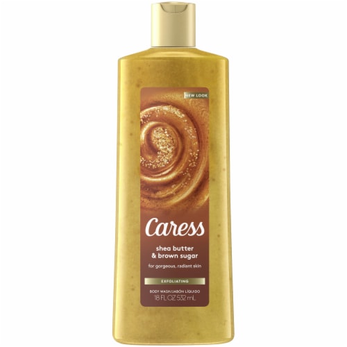Caress Shea Butter & Brown Sugar Exfoliating Body Wash Perspective: front