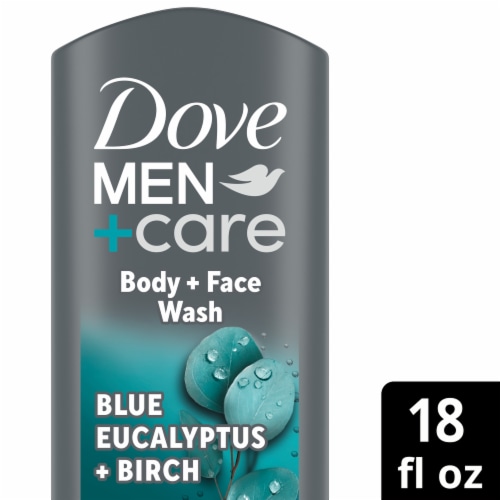 Dove Relaxing Blue Eucalyptus plus Birch Body and Face Wash Perspective: front