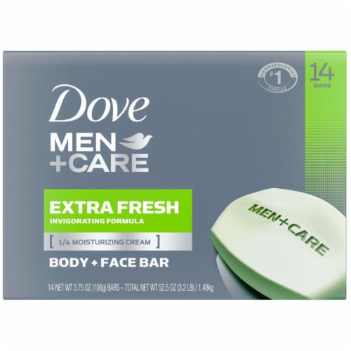 Dove Men+Care Body and Face Bar Extra Fresh 3.75 Ounce (14 Count), 14 count  - Kroger