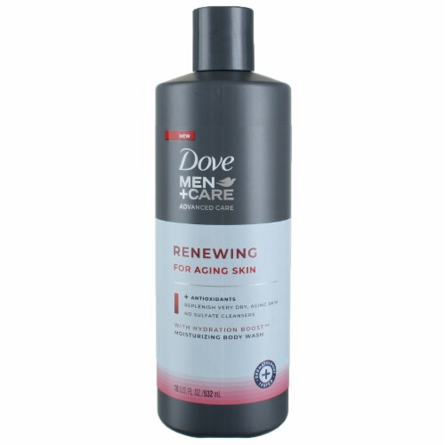 Dove Men+Care Renewing For Aging Skin Body Wash, Antioxidants, 18 fl oz Perspective: front