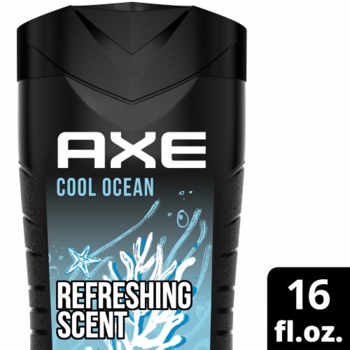 AXE Cool Ocean Men's Body Wash Clean Fresh Scent With 100% Plant-Based Moisturizers Perspective: front