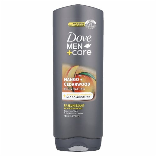 Dove Men + Care Body + Face Wash Mango + Cedarwood - 18 fl oz (532 ml) Perspective: front
