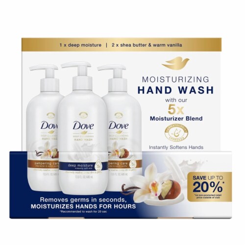 Dove Deep Cleansing Gel Hand Wash Collection, 13.5 Fluid Ounce (Pack of 3) Perspective: front