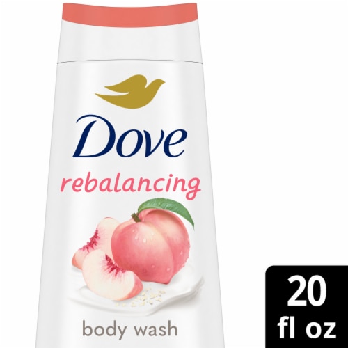 Dove Rebalancing White Peach & Rice Milk Body Wash Perspective: front