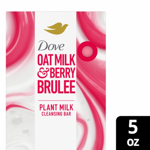 Dove Plant Milk Cleansing Bar Soap Oat Milk & Berry Brulee Moisture Marvel Perspective: front