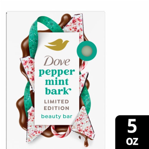Dove Limited Edition Holiday Treats Beauty Bar Soap Peppermint Bark Perspective: front
