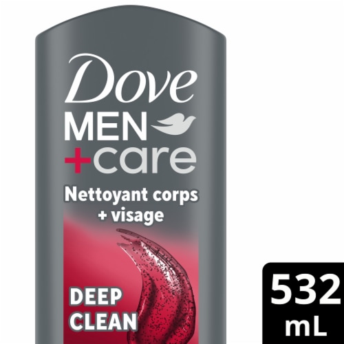 Dove Men+Care Exfoliating Deep Clean Body and Face Wash Perspective: front