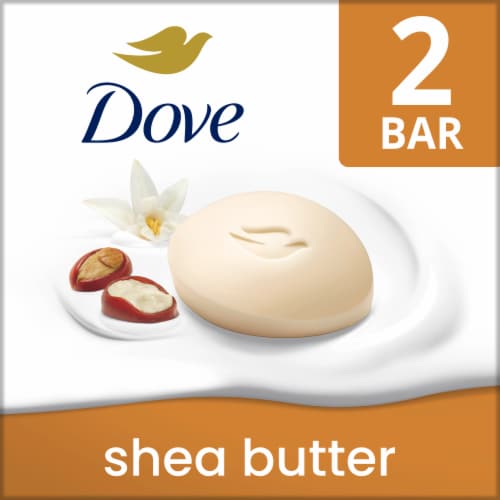 Dove Beauty Bar Gentle Skin Cleanser Moisturizing for Gentle Soft Skin Care Shea Butter Soap Perspective: front