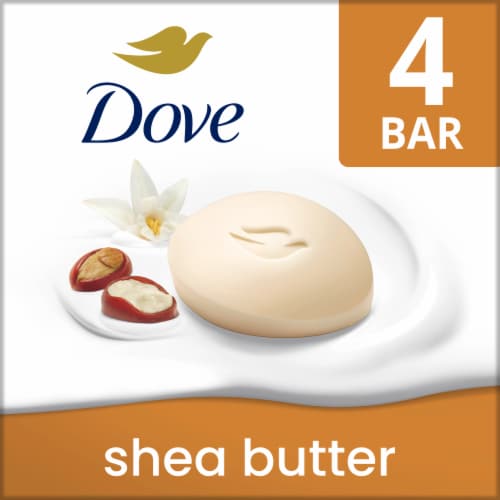 Dove Beauty Bar Soap for Nourished Radiant Skin Shea Butter Enriches Skin 4 ct 3.75 oz Pick n Save