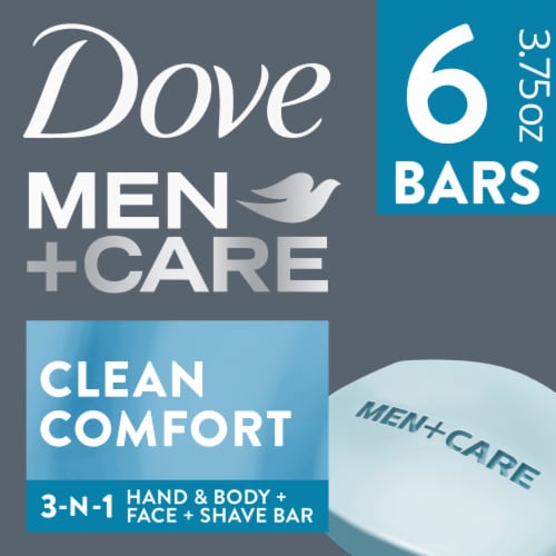 Dove Men Care Body + Face Bar Soap, Clean Comfort Mild Formula, 3.51 oz  (100g) - 4 Bars4