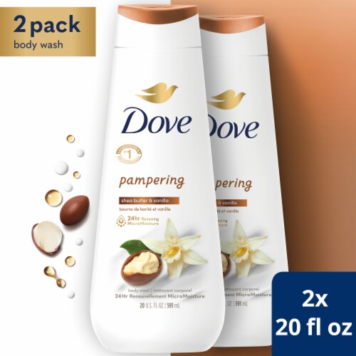 Dove Pampering Shea Butter & Warm Vanilla Nourishing Body Wash Perspective: front