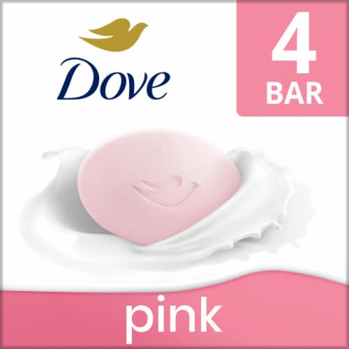 Dove Beauty Bar Soap for Soft Smooth Skin Pink Rosa Cleans & Moisturizes Perspective: front