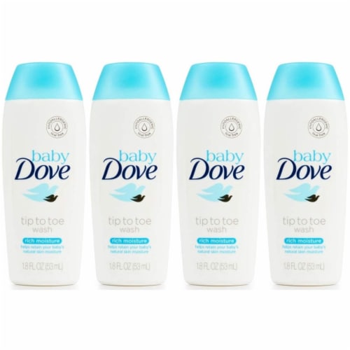 1.8 Fl Oz Unscented Baby Dove Tip to Toe Wash Set of 4 Perspective: front