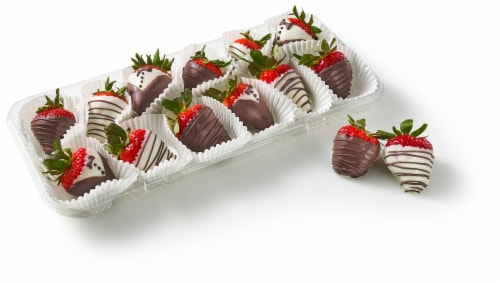 Bakery Fresh Chocolate Dipped Strawberries Perspective: front