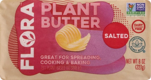 Flora Salted Plant Based Butter Brick Perspective: front
