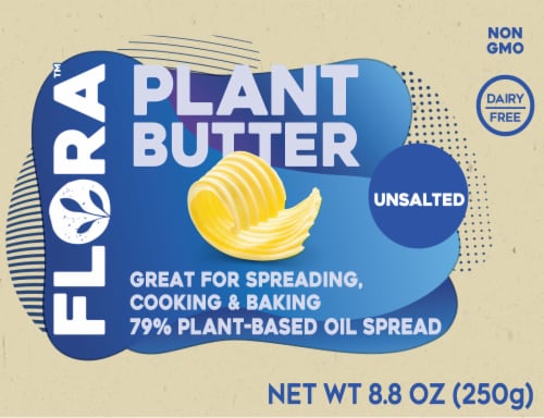 Flora Unsalted Brick Plant Butter Perspective: front