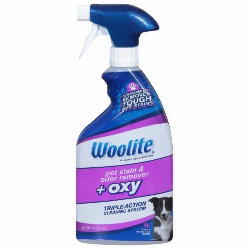 Woolite® Pet Oxygen Stain & Odor Remover Fresh Blossoms Scent Tripe Action Cleaning System Perspective: front