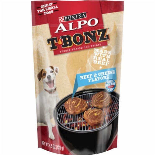ALPO T-Bonz Beef & Cheese Flavored Dog Treats 5 Count Perspective: front
