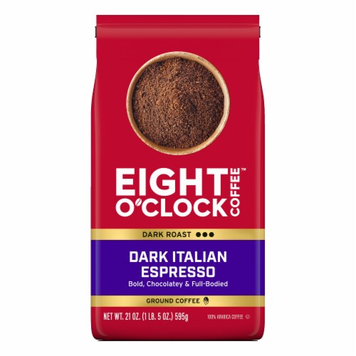 Eight O'Clock Coffee Dark Roast Ground Dark Italian Espresso Coffee 21 oz Perspective: front