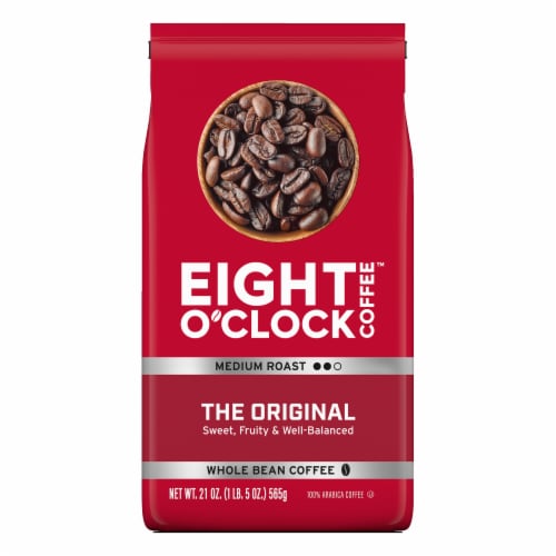 Eight O'Clock Coffee Medium Roast Whole Bean The Original Coffee 21 oz Perspective: front