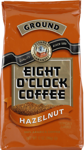Eight O'Clock Hazelnut Ground Coffee Perspective: front