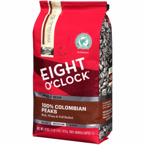 Eight O'Clock® 100% Colombian Peaks Medium Roast Whole Bean Coffee Perspective: front