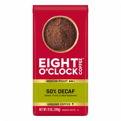 Eight O'Clock Coffee 50% Decaf Ground Medium Roast Coffee 12 oz Perspective: front