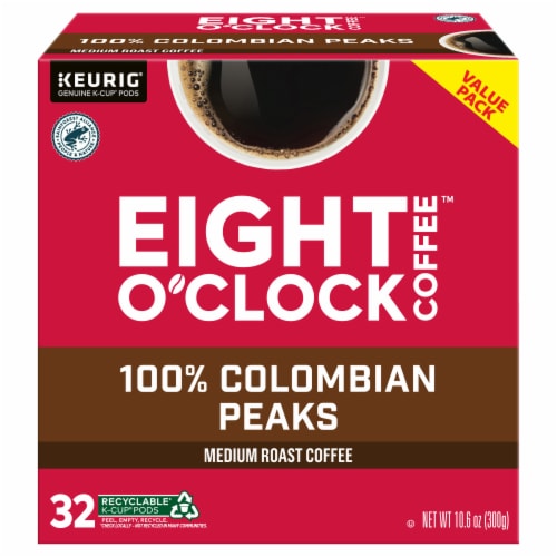 Eight O'Clock Colombian Peaks Medium Roast Coffee K-Cup Pods Perspective: front