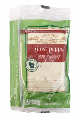 Roundy's® Ghost Pepper Cheese Slices Monterey Jack Cheese With Jalapeno Habanero & Ghost Peppers Perspective: front