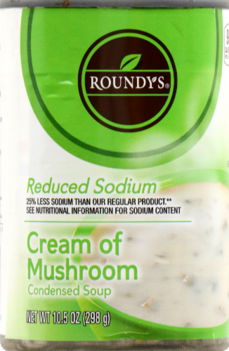 Roundy's® 25% Reduced Sodium Cream of Mushroom Condensed Soup Perspective: front