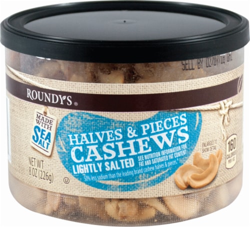 Roundy's® Lightly Salted Cashew Halves & Pieces Perspective: front